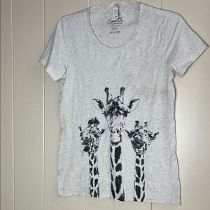 Bella Canvas Gray Giraffe Print Short Sleeve Tee